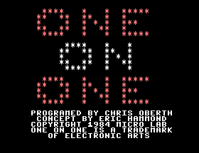 One on One Basketball Title Screen